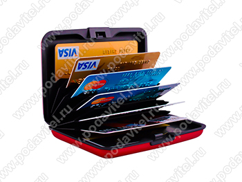 Алюминиевый кошелек RFID PROTECT CARD-RED