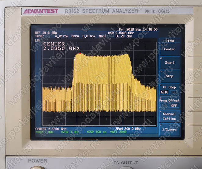 Тестирование частоты LTE Uplink 2500-2600 МГц - 40dbm / 10W